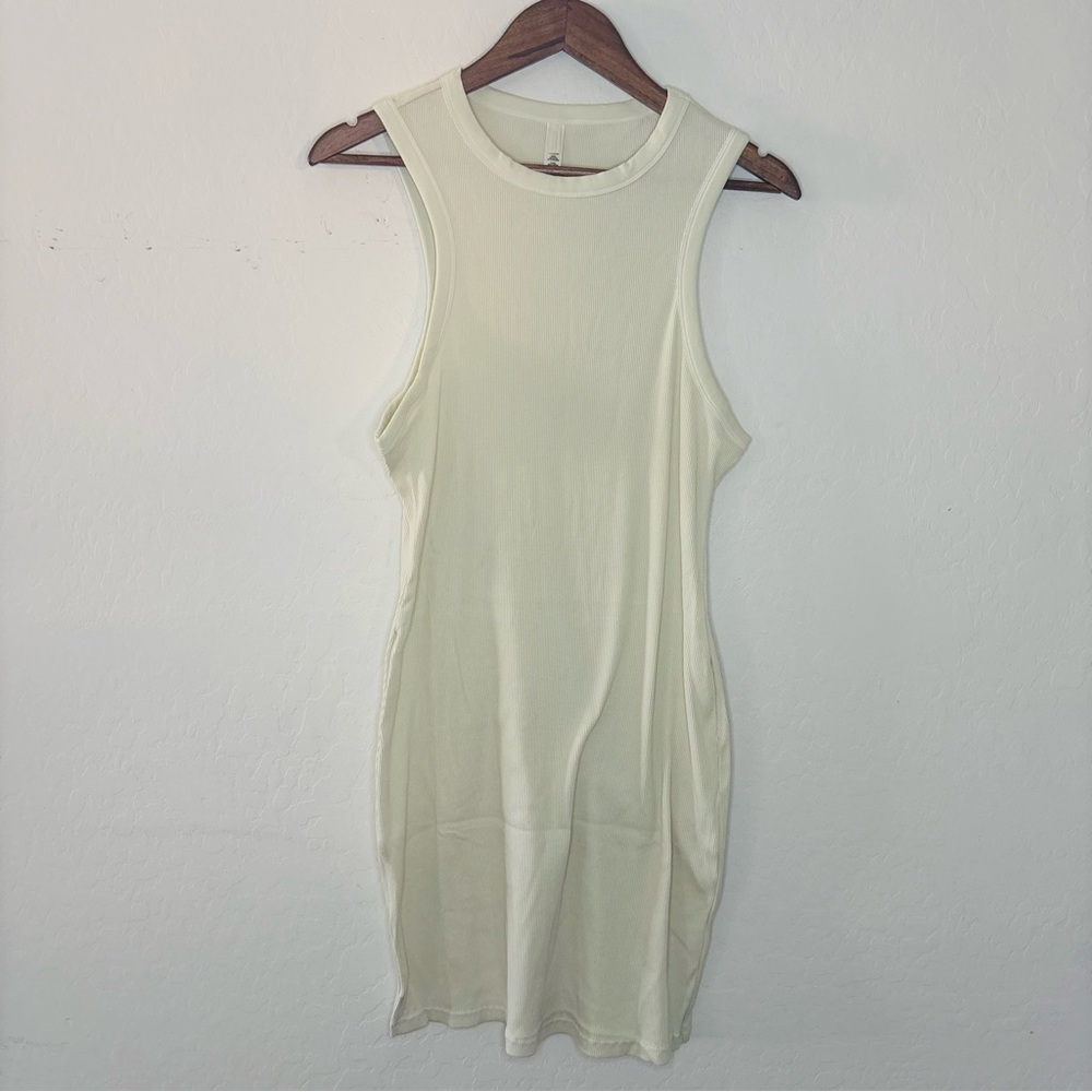 Skims Cotton Rib Tank Dress in color Bone Cream Ivory Off-White Women’s Slim